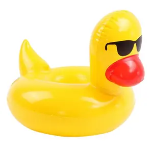 Murah Panas Beberapa Desain Kustom Sunglass Bebek Cangkir Pemegang Tray untuk Kolam Renang PVC Tiup Pantai Mengambang Minuman Pemegang Cangkir