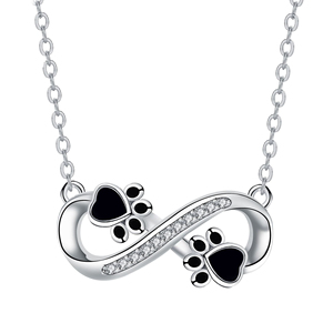 High Quality Sterling Silver Infinity Elegant <b>Pet</b> <b>Memorial</b> Jewelry Necklace with Sparkling Accents Perfect <b>Gift</b> for <b>Pet</b> Lovers - Product Image 1