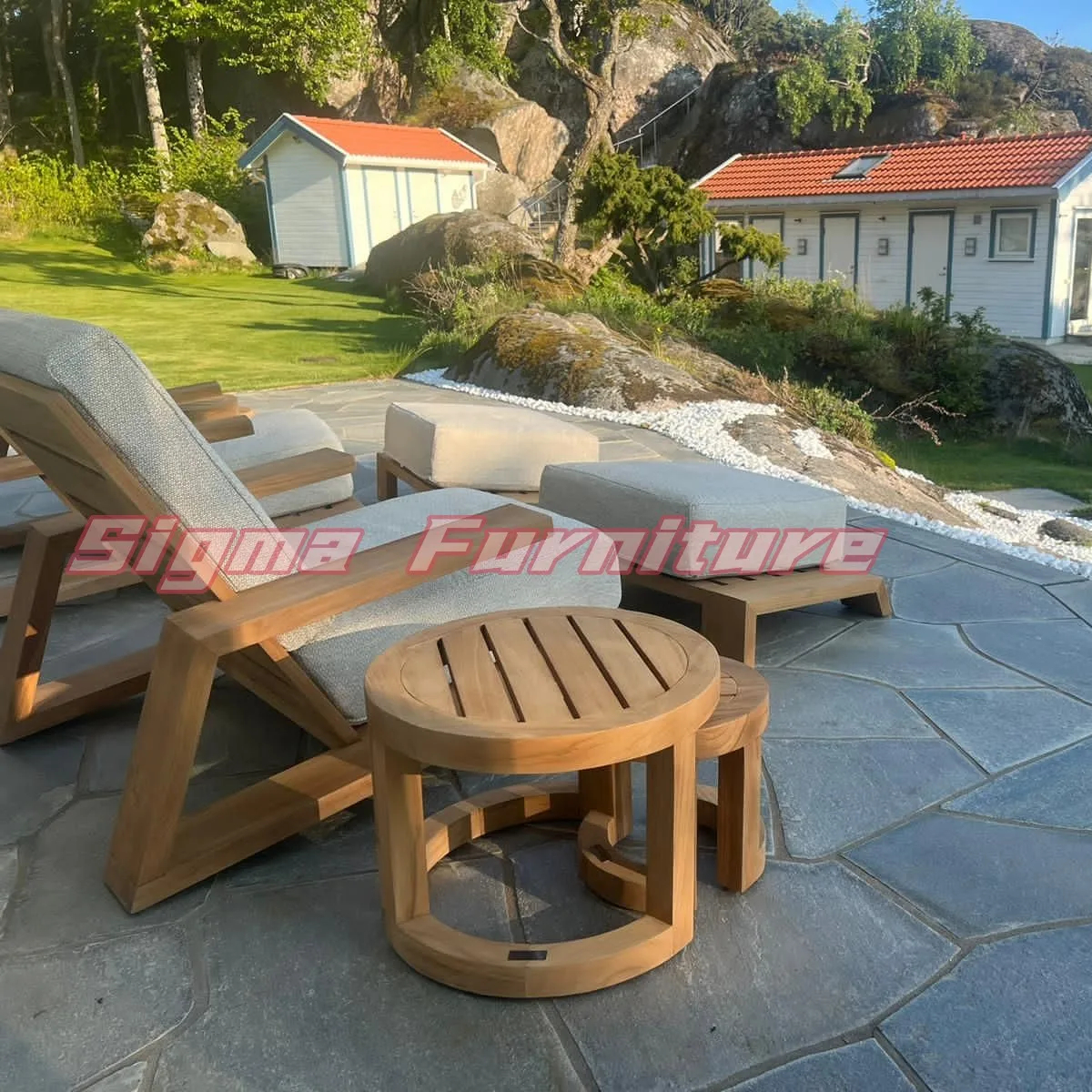 High quality modern outdoor furniture set outdoor furniture solid teak wood sofa patio luxury garden sofa