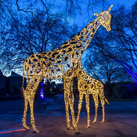 Lumières de Noël Commerciales 3D sur Cadre Métallique : Éclairage Décoratif Personnalisé Grand Format pour Rues, Motifs Animaux Cerf, Élan et Rennes