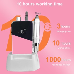 Professional Rechargeable Electric Nail <b>Drill</b> Portable Electric Nail File for Acrylic Gel Nail Beauty Salon Tools-<b>Pink</b> - Product Image 2