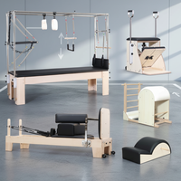 Appareil de Pilates en bois d'érable 5 pièces : Reformer, Lit Cadillac, Chaise Wunda, Ladder Barrel, Correcteur de colonne vertébrale - Équipement de gym commercial