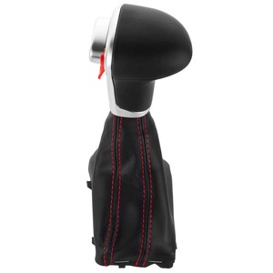 Audi Car Gear <b>Knob</b> Black Leather Ergonomic <b>Shift</b> <b>Knob</b> With Red Line For Automatic Transmission - Product Image 5