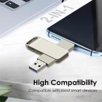 Nouvelle clé USB 3.0 personnalisée avec logo, à bas prix, capacité de 16 Go à 128 Go, interface rotative en métal, clé USB C