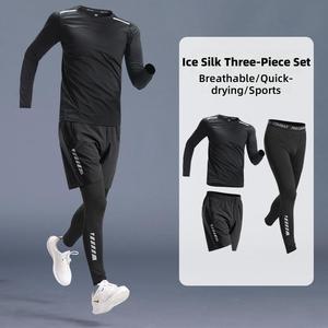 Fitnesskleidung Herren Sommer Sportanzug Eisseide Schnelltrocknend Radfahren Langarm-T-Shirt Basketball-Ausrüstung R - Product Image 1