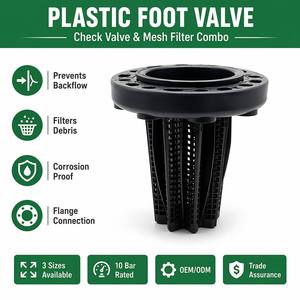 Clapet anti-retour en plastique à haut débit avec filtre pour <span class=keywords><strong>pompe</strong></span> d'irrigation de serre agricole avec <span class=keywords><strong>raccord</strong></span> - Product Image 1