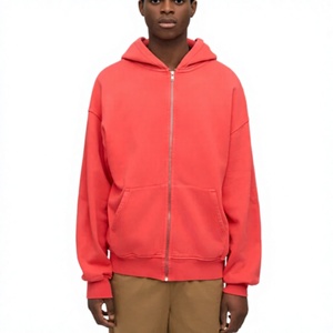 Sudadera con capucha de invierno extragrande con cremallera completa para hombre, OEM, mezcla de algodón/poliéster, gruesa, ajuste casual, sin cordón, lisa, superventas - Product Image 6