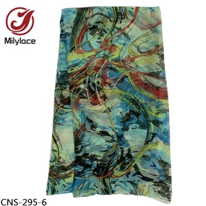Colorful Indiano Modello di Fiore di Alta Qualità 100% Ha Stampato <span class=keywords><strong>Chiffon</strong></span> di Seta Tessuto <span class=keywords><strong>per</strong></span> il Vestito - Product Image 1