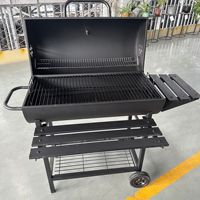 Baril à huile portable Barrelbackyard Charbon de bois, barbecues de barbecue équipés d'un support de grillage rotatif électrique