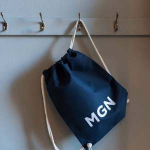 Navy Cotton <b>Drawstring</b> Gym <b>Backpack</b> Bag Personalized Recyclable Packaging for Sports and Shopping - Product Image 3