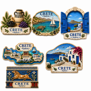 Vente en gros uniquement : Aimant de réfrigérateur promotionnel en résine, design moderne et écologique, avec logo personnalisé de pays, souvenir de Crète pour <span class=keywords><strong>voyage</strong></span> - Product Image 4
