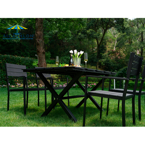 Venta al por mayor impermeable al aire libre restaurante muebles de madera <span class=keywords><strong>como</strong></span> jardín mesa de comedor y sillas Patio juegos de mesa de jardín - Product Image 2