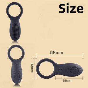 Grosir mainan seks pria cincin penis silikon 10 frekuensi dengan fitur waktu penundaan - Product Image 5