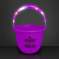 Jack O Lantern Design LED Seaux de citrouille clignotants avec poignées Halloween Party Favors & Trick Treat Paniers de bonbons pour cadeaux