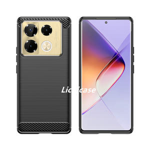 Licicase เคสหลังแบบนิ่ม TPU ลายขนแปรงคาร์บอนไฟเบอร์แฟชั่นเรียบง่ายสำหรับ infinix Note 40 <span class=keywords><strong>Pro</strong></span> PLUS เคสดีไซน์หรู - Product Image 3