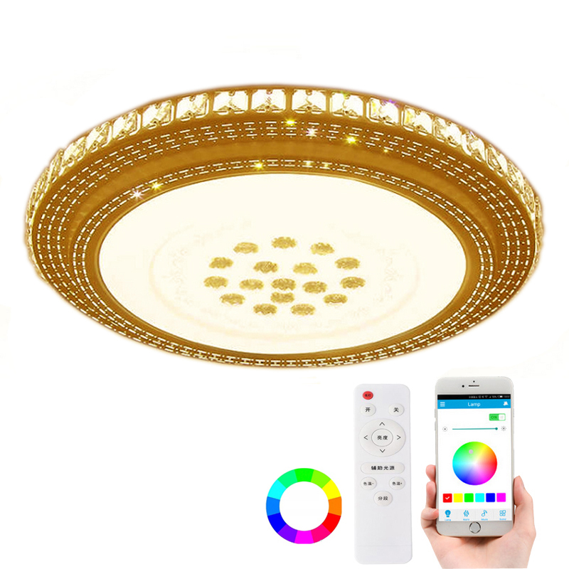 Современные светодиодные RGB потолочные светильники 80 цветов, домашнее освещение, музыкальное освещение через приложение, лампы для спальни, умная потолочная лампа с дистанционным управлением