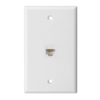 Caja de pared tipo 120 con placa frontal, placa frontal blanca de ABS para red RJ45 Keystone, placa de salida de pared de 86x126mm
