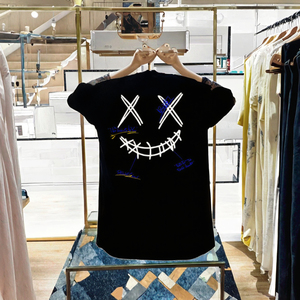 Camiseta de Manga Corta Estilo Americano, Color Sólido, Cuello Redondo, Versátil, Holgada, Estilo Hip-Hop, Informal, 100% Algodón, a la Moda - Product Image 3