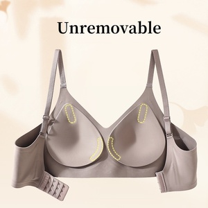 OEM Push up Soutien-gorge de haute qualité <span class=keywords><strong>en</strong></span> <span class=keywords><strong>V</strong></span> profond avec ouverture sur le devant Bralette sans bretelles Fix Cup Soutien-gorge sans couture pour femmes - Product Image 3
