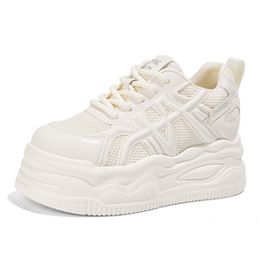 Zapatos de Mujer, Primavera Verano 2026, Nuevas Llegadas, Zapatillas Deportivas Transpirables de Malla, Zapatos Deportivos Casuales con Suela Gruesa, Zapatillas Blancas para Mujer - Product Image 1