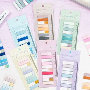 Multicolor Index Tabs <b>Sticky</b> <b>Notes</b> Ruler Gradient Glitter Design Adhesive Memo Pads Page Markers Office School Stationery - Product Image 1