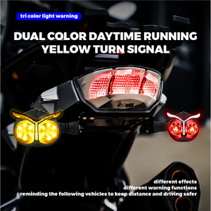 12V Ip68 20W Zdm2 Owl Double Color Amber Yellow Red White Flowing Led <strong>Turn</strong> <strong>Signal</strong> Indicators Light for Motorcycle Brake Bulb - Product Image 5