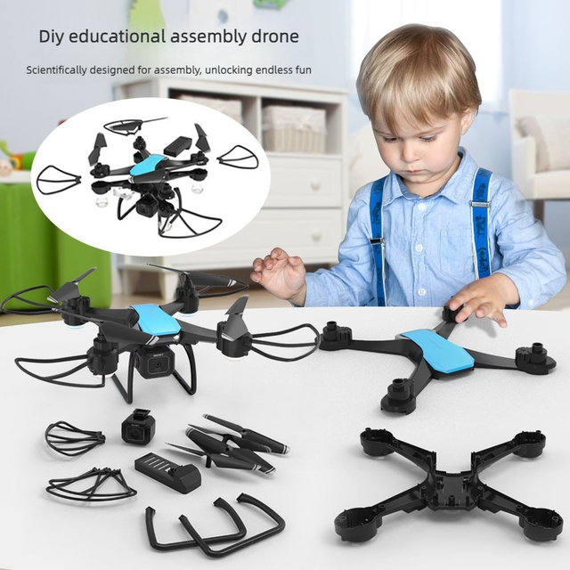 New DIY Assembly Teaching Drone Altitude Hold Aerial Photography RC Aircraft Educational Toy for Kids and Training Institution