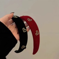 Nouveau Bandeau en Velours Floqué Style Japonais et Coréen, Large et Volumisant, Accessoire Cheveux pour Femme