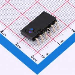 HX PM2.54-1x6P WC-Y Pin Socket Bent Lead Through Hole,P=2.54mm Connector 1x6P 2.54mm Square Hole Right Angle Insert - Product Image 2