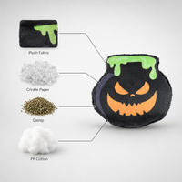 Famipet Fabricant OEM Personnalisé Nouveau Thème Halloween Design Fantôme Jouet d'intérieur pour chaton Peluche douce et froissée avec herbe à chat Ensemble de jouets pour chat