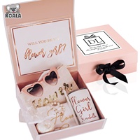 Boîte cadeau de mariage en papier à fleurs, certifié écologique 100%, pliable et Recyclable, emballage avec ruban