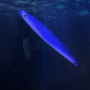 เหยื่อตกปลาจำลองจิ๊กโลหะเรืองแสงพิมพ์ลาย3D มีแสง UV เหยื่อปลอมสำหรับตกปลาในฤดูใบไม้ร่วงอย่างช้าๆ