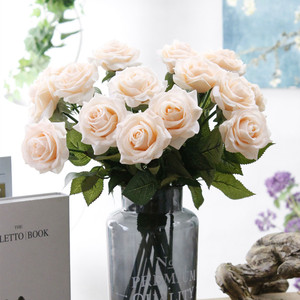 Roses artificielles en Latex de chine, à longue tige, 1 pièce, tactiles, pour décoration de mariage, M03180 - Product Image 4