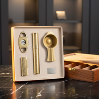 JIFENG T301 Coffret Cadeau de Luxe Portable en Métal pour Cigares avec Briquet/Cendrier/Tube/Cutter, Technologie de Gravure, Calibre 55-62