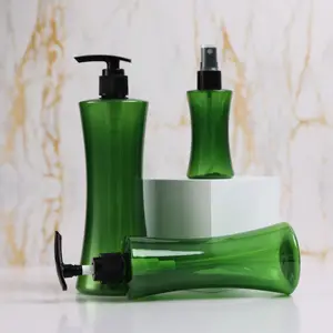 Atacado Cintura Verde Mão Liquid Soap Cleanser Garrafa De Plástico Cosméticos Garrafa PET