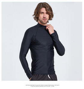 In Inventory Basic Solid <strong>Black</strong> <strong>Compression</strong> MMA BBJ Rash Guards UPF50+ Surfing <strong>Shirt</strong> - Product Image 5