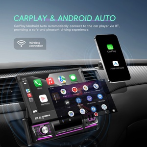 Podofo 7 ''1 DIN autoradio Android đài phát thanh xe 4 + 64 gam lật có thể thu vào màn hình cảm ứng không dây Carplay & Android Auto BT/Wifi/GPS USB - Product Image 5