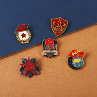 Épingles en émail de la Guerre Froide CCCP, étoiles rouges, drapeaux, broches, histoire, mémoire, émail dur en métal, badge
