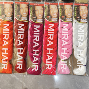 Mèches Tresses Africaines en Gros 165g Gana Curl Yaki <span class=keywords><strong>Cheveux</strong></span> Synthétiques Bundles Afro Box Braids Queues de Cheval Tresses Jumbo Extensions de <span class=keywords><strong>Cheveux</strong></span> - Product Image 1