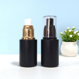Skin Care 20ml 30ml Black Frosted Glass Cosmetic Serum Dropper <b>Bottles</b> 50ml 100ml Lotion <b>Bottle</b> with Gold Pump Caps - Product Image 3