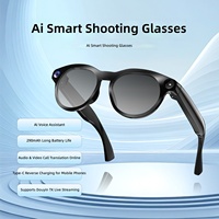Lunettes Intelligentes IA avec Caméra 8MP, Puce JL7018, Traducteur en Temps Réel, Commande Vocale, Lunettes Bluetooth avec Étui de Recharge