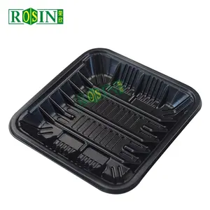 Customized PP PET Thermoforming Disposable Frozen Fresh Food Black Pp Meat Tray Container For Supermarket Meat Packaging