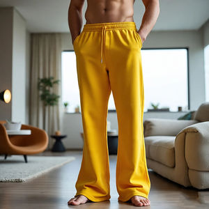 Pantalones de chándal holgados cómodos, pantalones de lavado ácido de doble cintura, pantalones de pierna recta de lana, pantalones de chándal de lavado ácido Vintage para hombres - Product Image 1