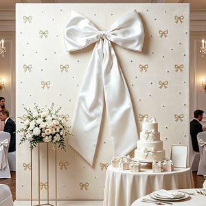 Décor <span class=keywords><strong>de</strong></span> fond blanc extra-large avec nœud pour mariage, <span class=keywords><strong>anniversaire</strong></span>, fête en extérieur, séance photo, amélioration <span class=keywords><strong>de</strong></span> l'ambiance - Modèle <span class=keywords><strong>de</strong></span> toile <span class=keywords><strong>de</strong></span> fond - Product Image 2