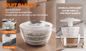 Wanuo xoay thực phẩm cấp vật liệu nhựa Salad Spinner Rau Spinner trái cây Spinner hai lớp Salad Spinner - Product Image 2