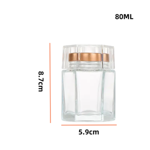 Vente en gros 80ml clair forme hexagonale pouding yaourt <span class=keywords><strong>caviar</strong></span> <span class=keywords><strong>vanille</strong></span> gelée confiture miel épices bocal en verre avec couvercle - Product Image 2