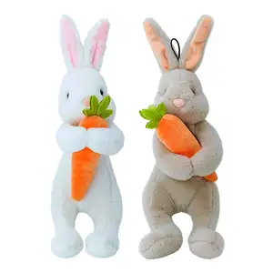 Venta al por mayor de conejito de Pascua de peluche, juguetes de animales, lindo conejito de orejas largas, juguetes de peluche suaves