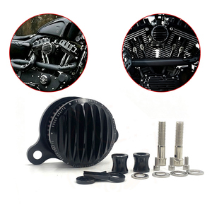 Kit de filtro de aire retro con nervaduras CNC para motocicleta Harley XL883 XL1200 X48, limpiador de aire vintage, negro y plateado - Product Image 2
