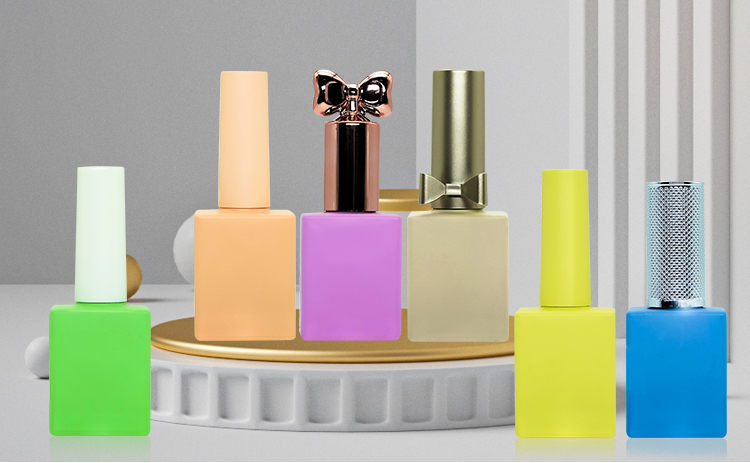OEM LOGO 15ml Gloss Nail Polish Bottles Acrylic Gel Polish Square Bottle