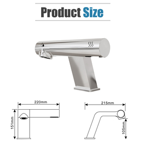 Nhà vệ sinh tự động touchless phòng tắm lưu vực vòi nước mạ crôm rửa tay 2 trong 1 Air tap tay máy sấy cảm biến nước TAP tap vòi nước - Product Image 5